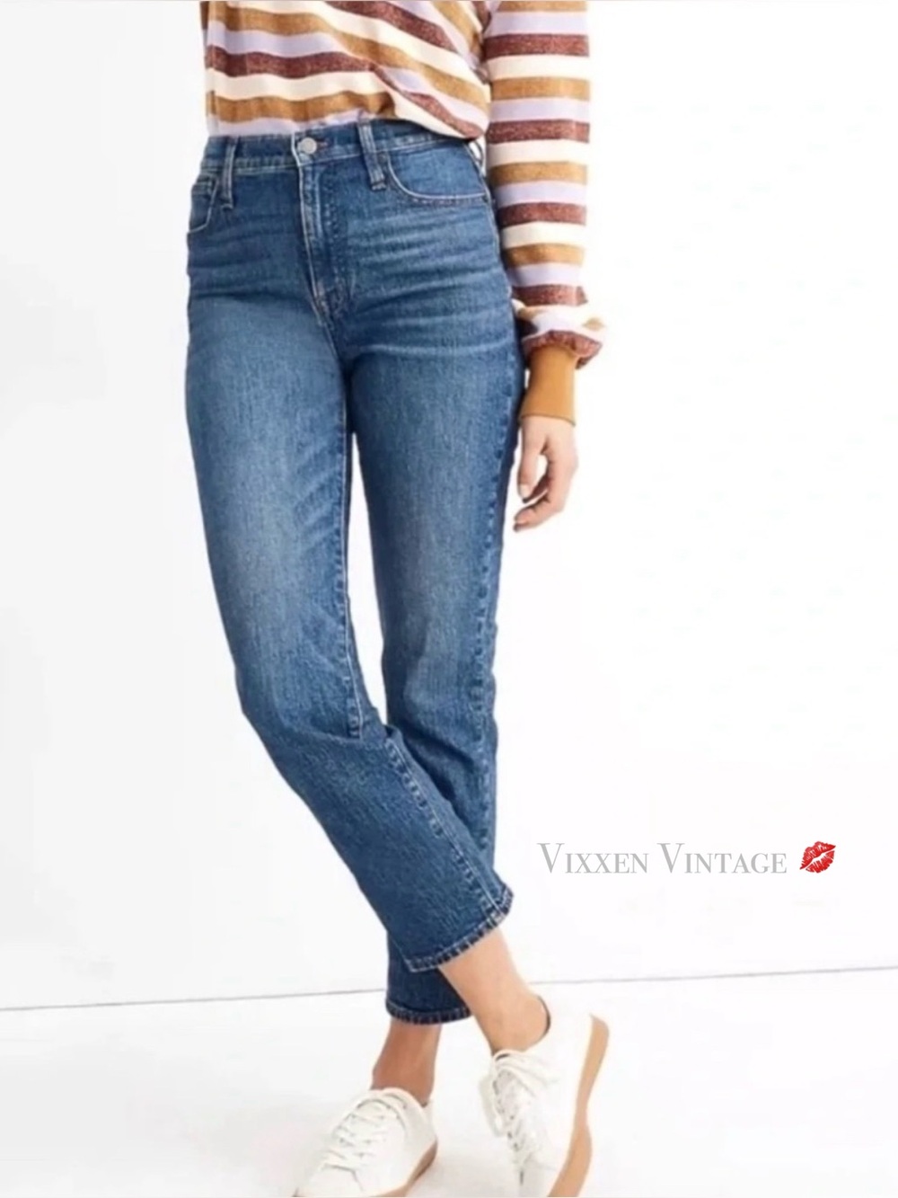 MADEWELL HIGH WAISTED ‘CLASSIC STRAIGHT JEAN’ IN MEDIUM BLUE WASH